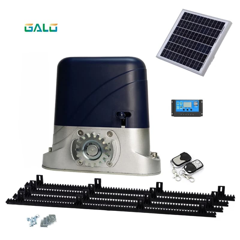 Système d'ouverture de porte solaire coulissante 24V, 500kg, moteur à courant continu, avec Rails en