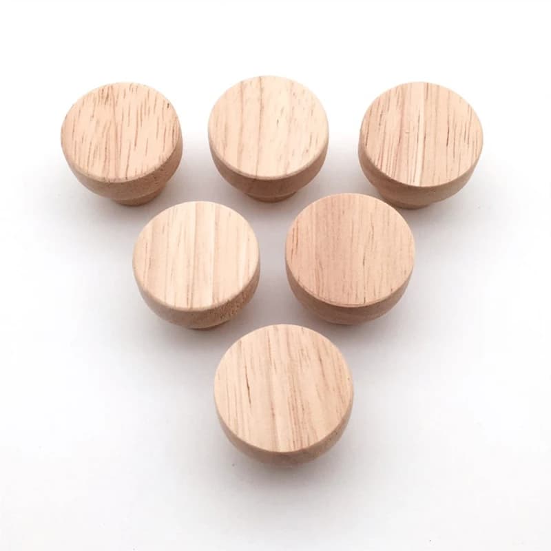 Poignée ronde en chêne Dia 30/35/40/50mm, boutons de garde-robe en bois naturel pour tiroir d'armoir