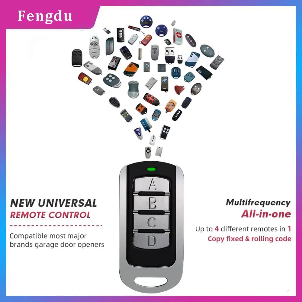 Commande électronique universelle multifréquence pour porte de Garage, 280-868MHZ, 4 en 1, porte-clé