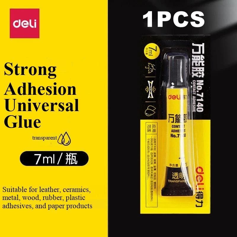 Colle super puissante Deli 7140 7ml, adhésif de contact à forte adhérence pour le bois, le plastique