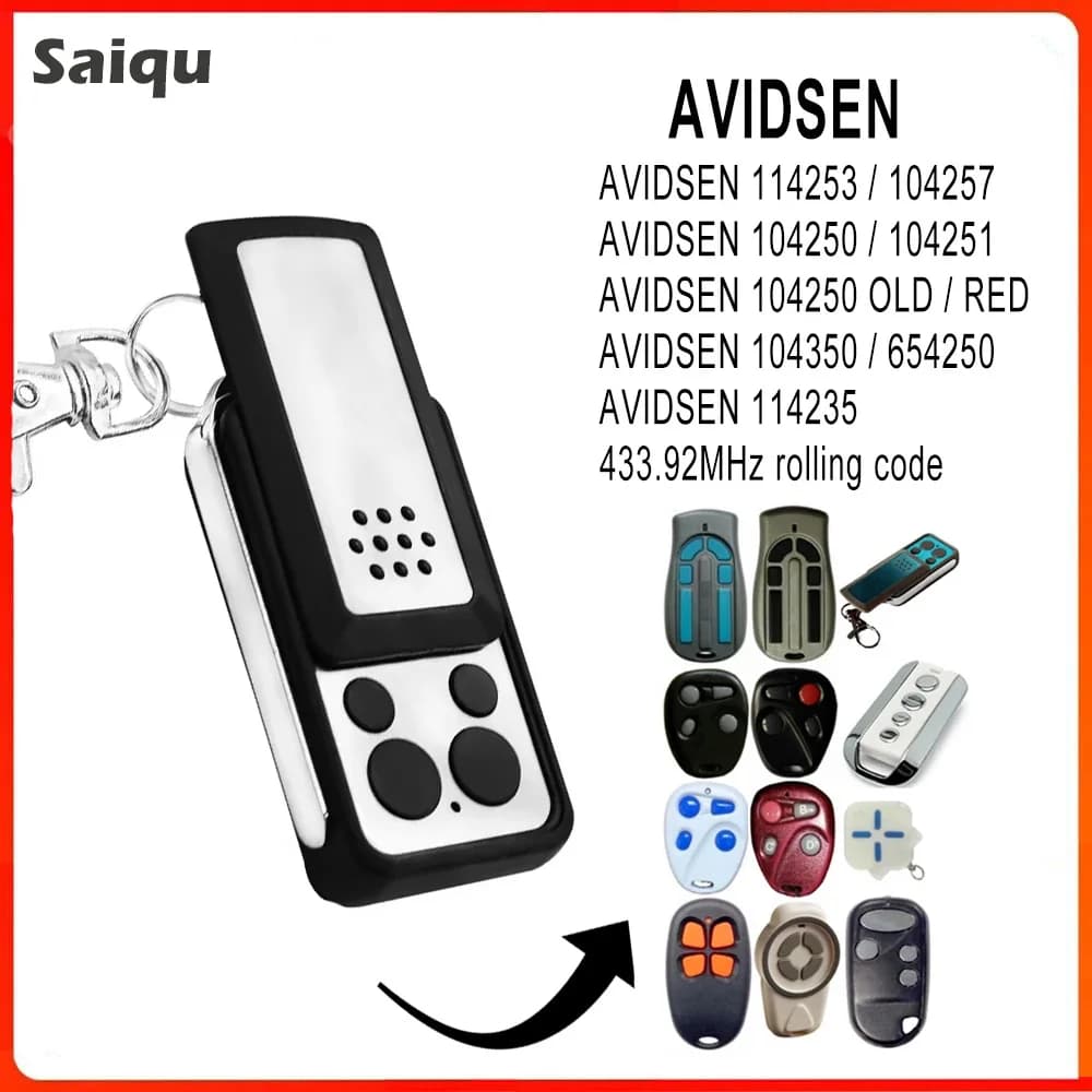 Télécommande Rolling Code pour AVIDSEN, 104251, 104350, 114235, 104250, 104257, 104350