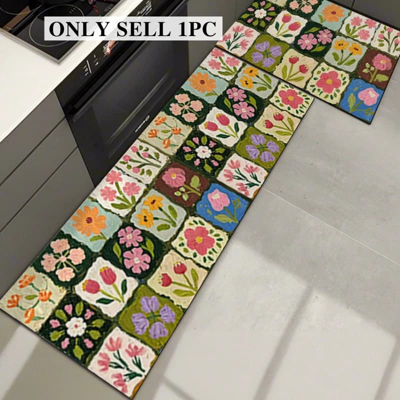 Tapis de cuisine en PVC imperméable, tapis en cuir long antidérapant et résistant à l'huile, tapis à