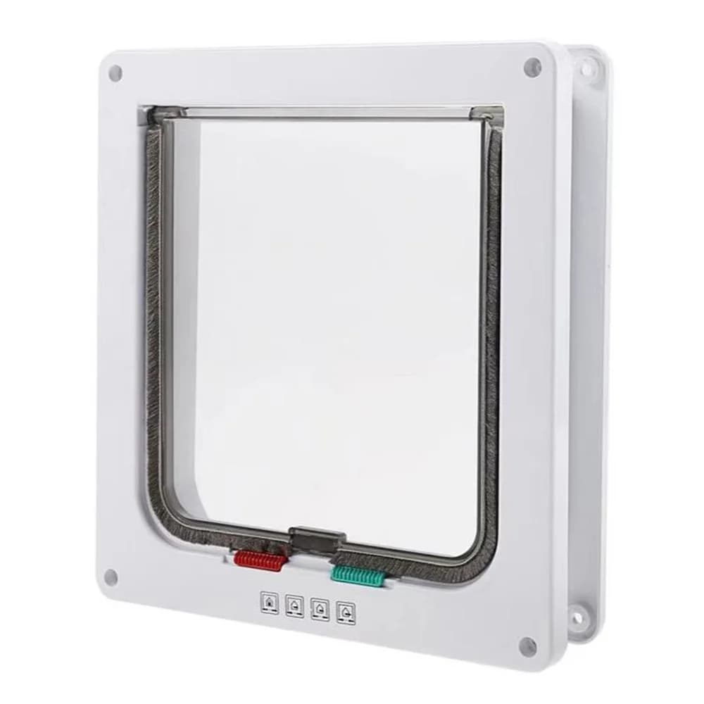 Chatière de Porte pour Chat ABS Magnétique Sécurité Renforcée Intérieure Extérieure Fenêtre Serrure 
