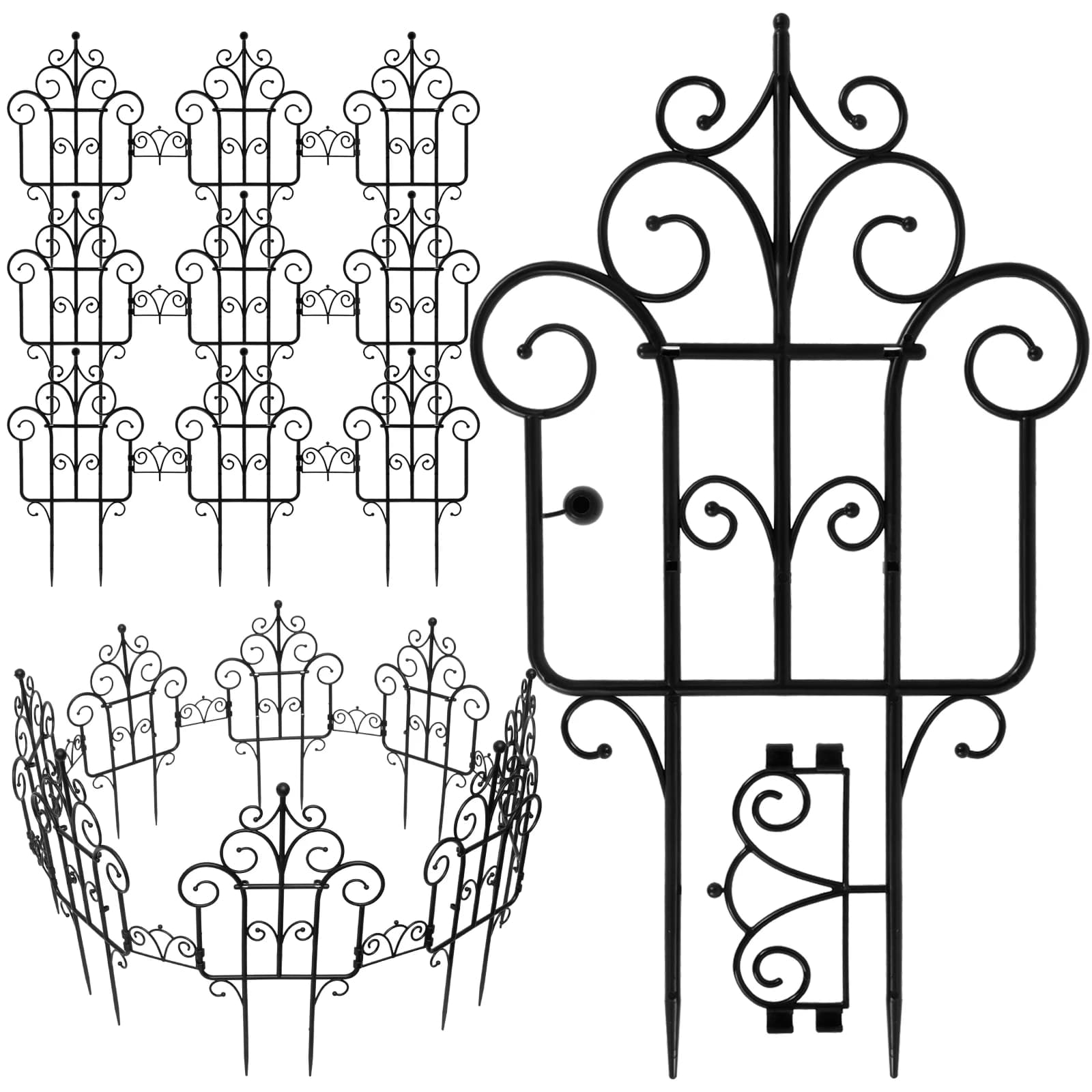 Clôture de jardin décorative pliante en plastique, bordure de pelouse, barrière d'animaux d'extérieu