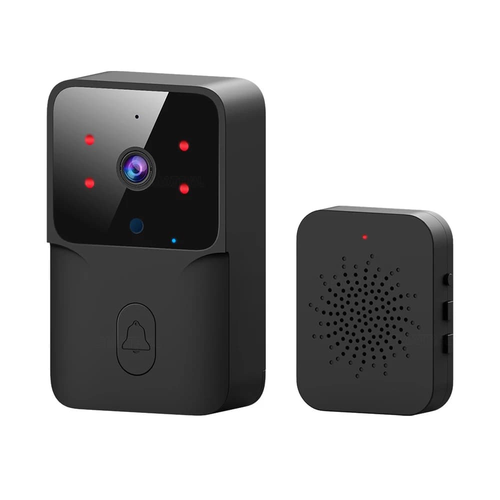 Sonnette sans fil WiFi intelligente, interphone visuel à vision nocturne IR, interphone vocal en tem