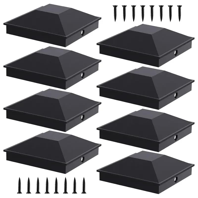 BSEVB-8PCS Capuchons de poteau de clôture de 5 pouces avec 16 vis et installation facile, robustes e