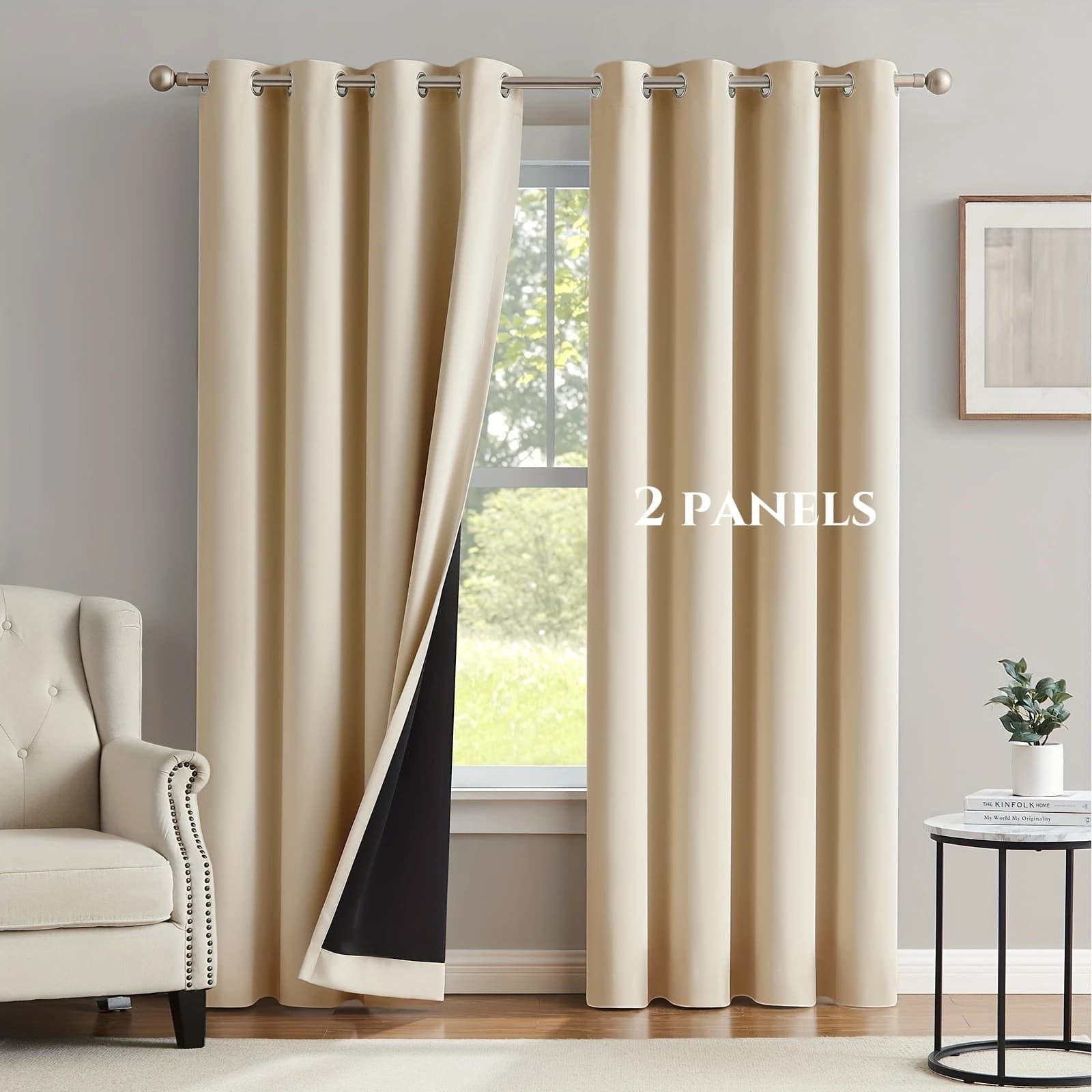 Rideau occultant 100% solide à 2 panneaux, rideaux pour chambre à coucher, décoration de salon, Prot