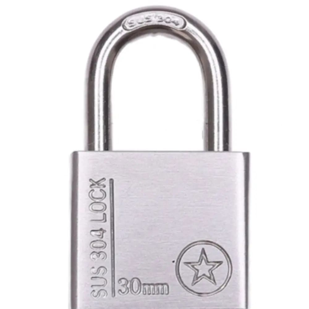 Cadenas en acier inoxydable 304 résistant aux intempéries, 3 clés, cadenas robustes pour portails, a