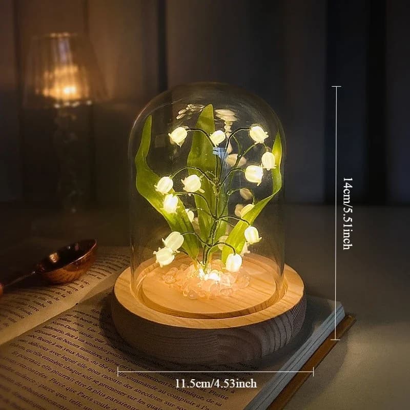 Nouveauté éclairage fleurs artificielles bricolage à la main muguet brillant veilleuse pour chambre 