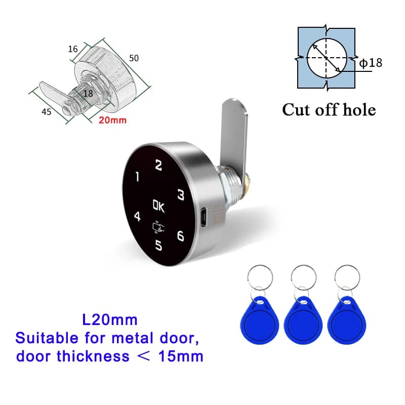 Code de mot de passe numérique RFID IC, armoire de détection, tiroir, serrure électrique, Support en