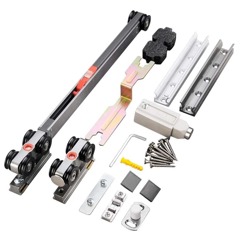 Rail de guidage invisible pour porte coulissante, avec amortisseur et poulie, kit complet de quincai