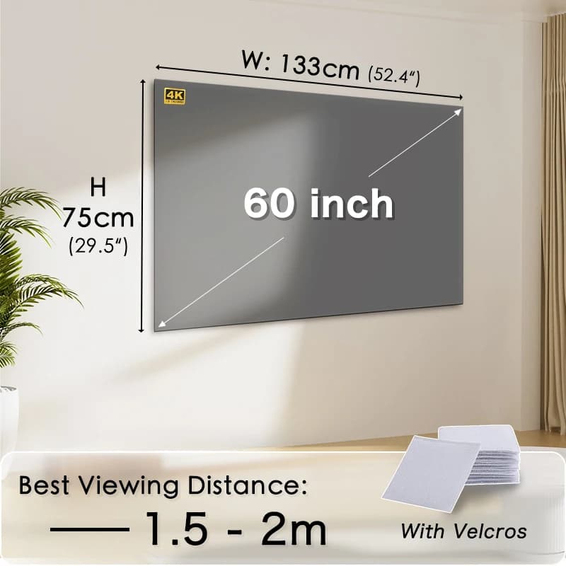 Écran de projecteur Portable 16:9, écrans de Projection pliables, cinéma maison, cinéma intérieur et