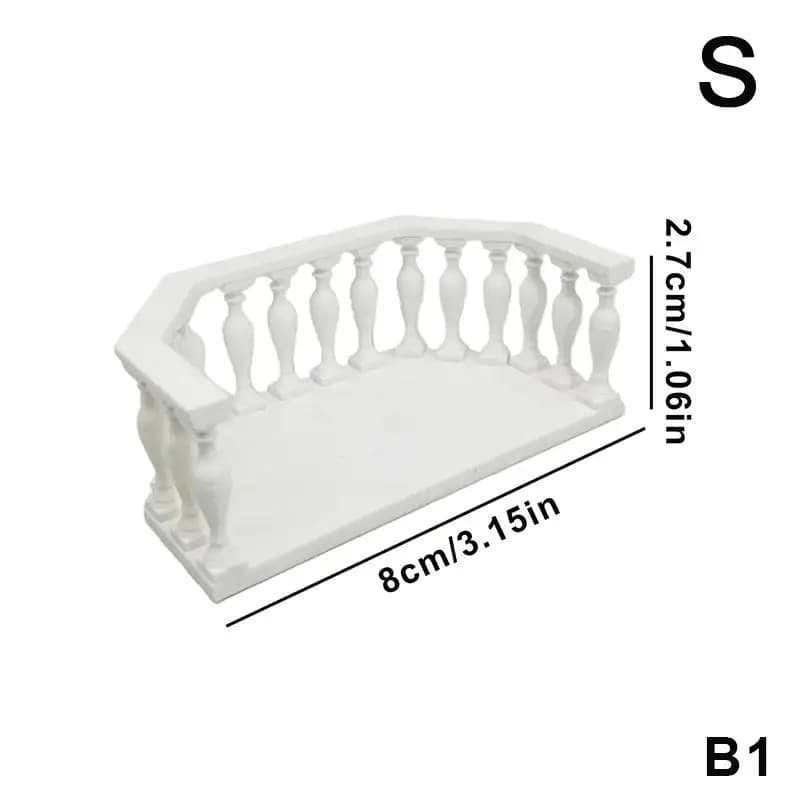 Balcon miniature pour maison de poupée avec balustrade, balcon européen adapté aux collectionneurs, 