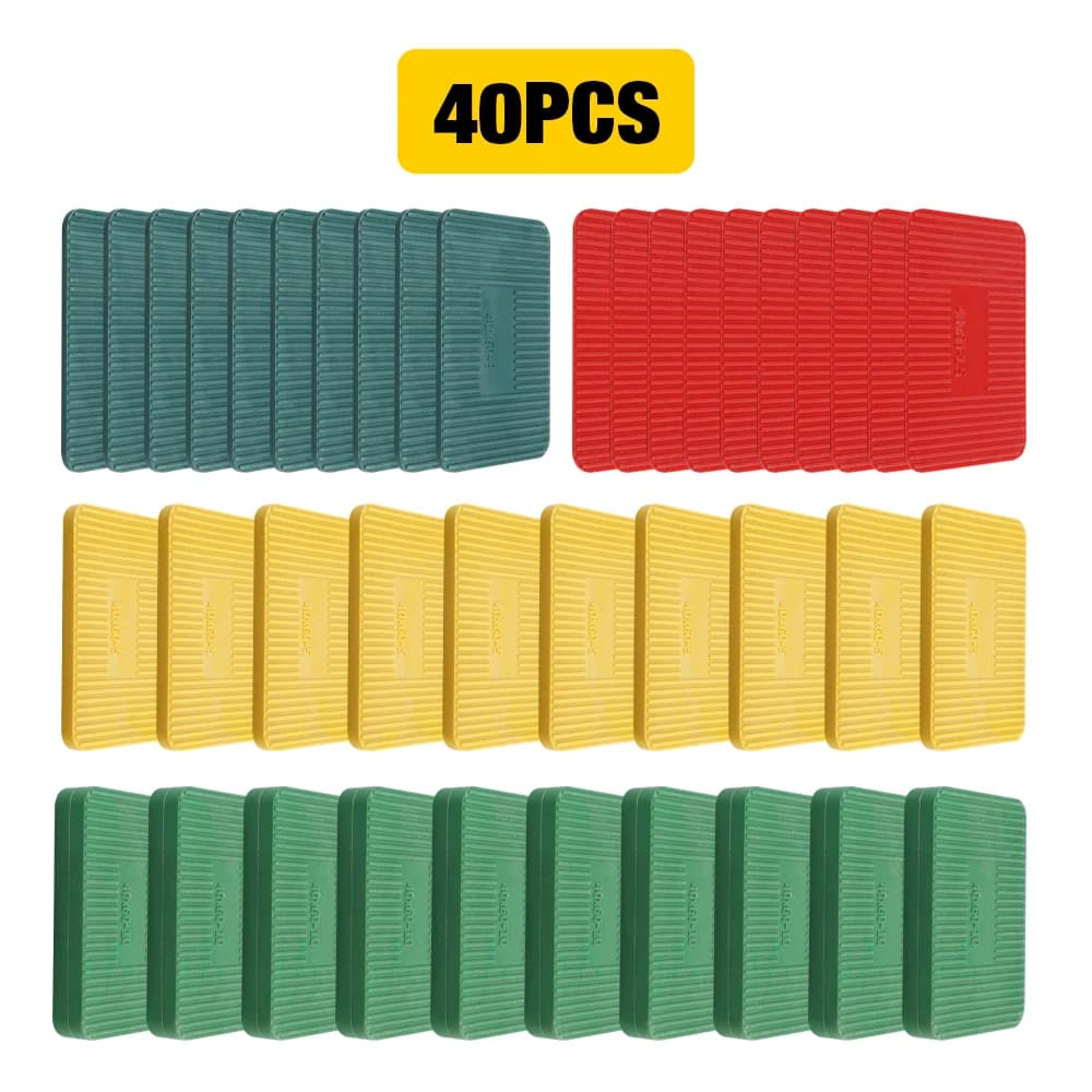 Lot de 40/80 pièces de patins d'installation en plastique pour portes et fenêtres, 4 tailles de pati