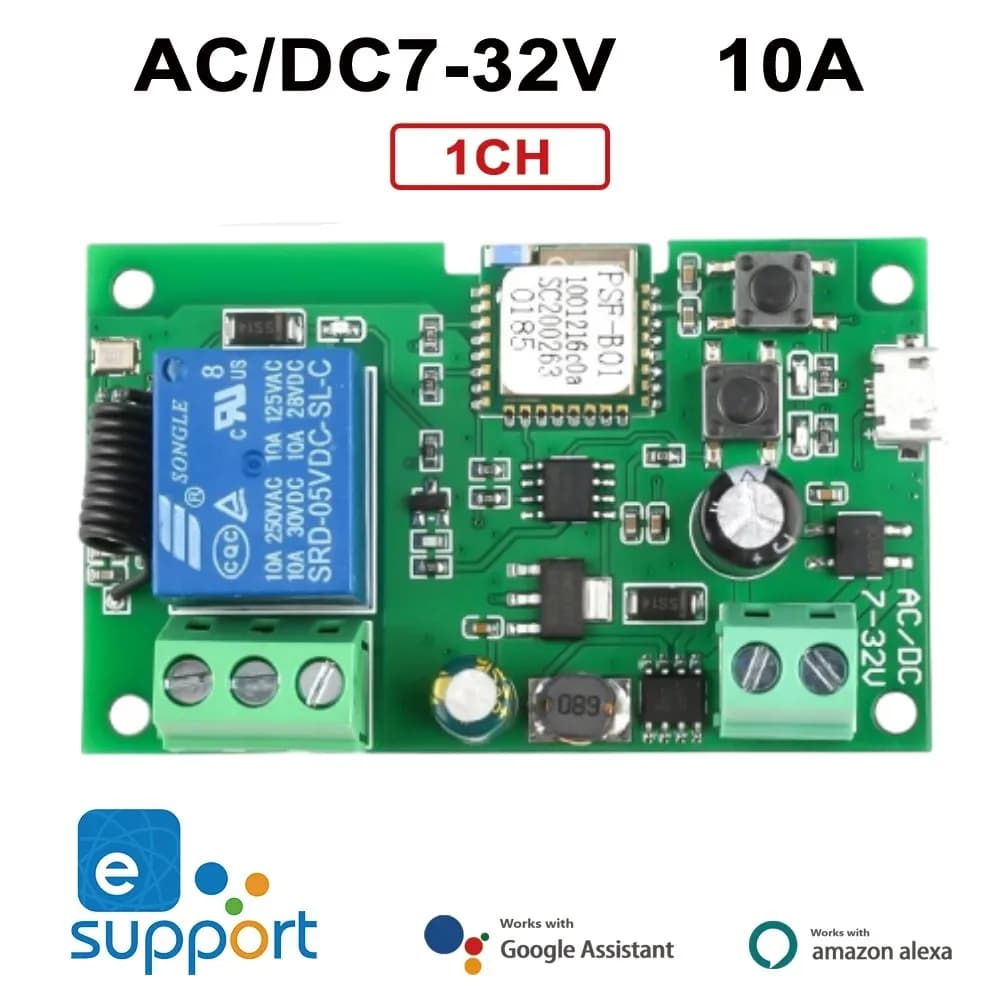 Ewelink WIFI RF 7-32v Module d'ouverture de porte de Garage contrôleur de porte coulissante commutat