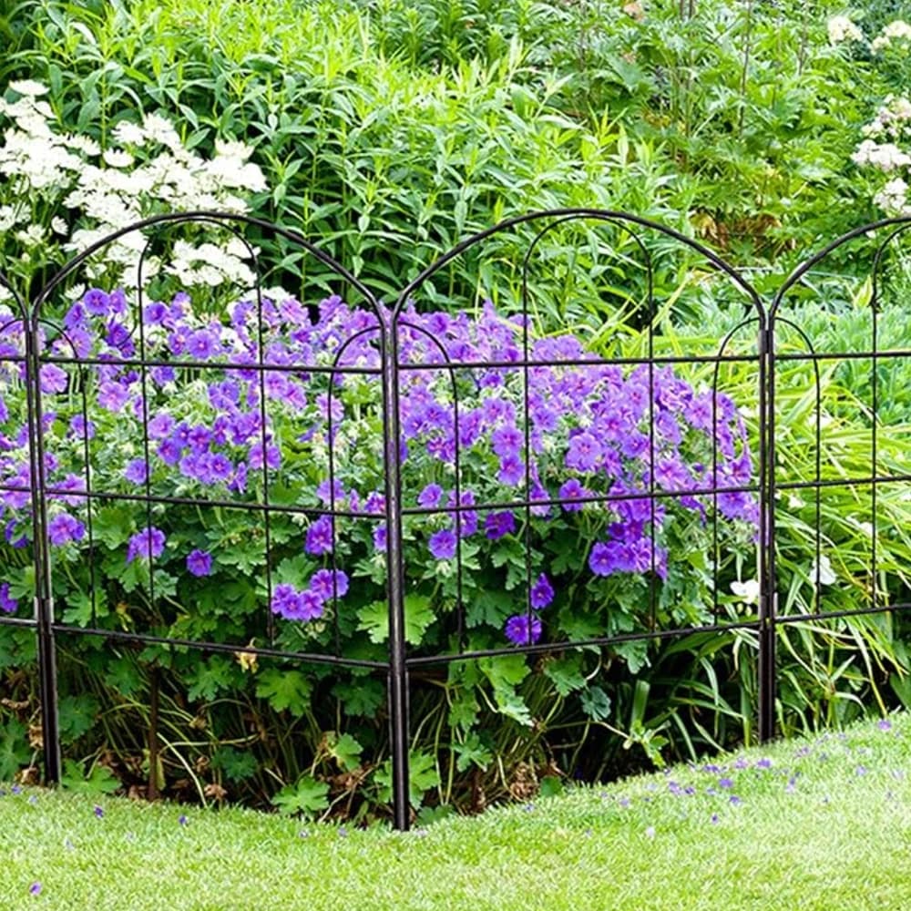 Clôture décorative de jardin URluna, lot de 10, barrière métallique pour animaux et chiens, bordure 