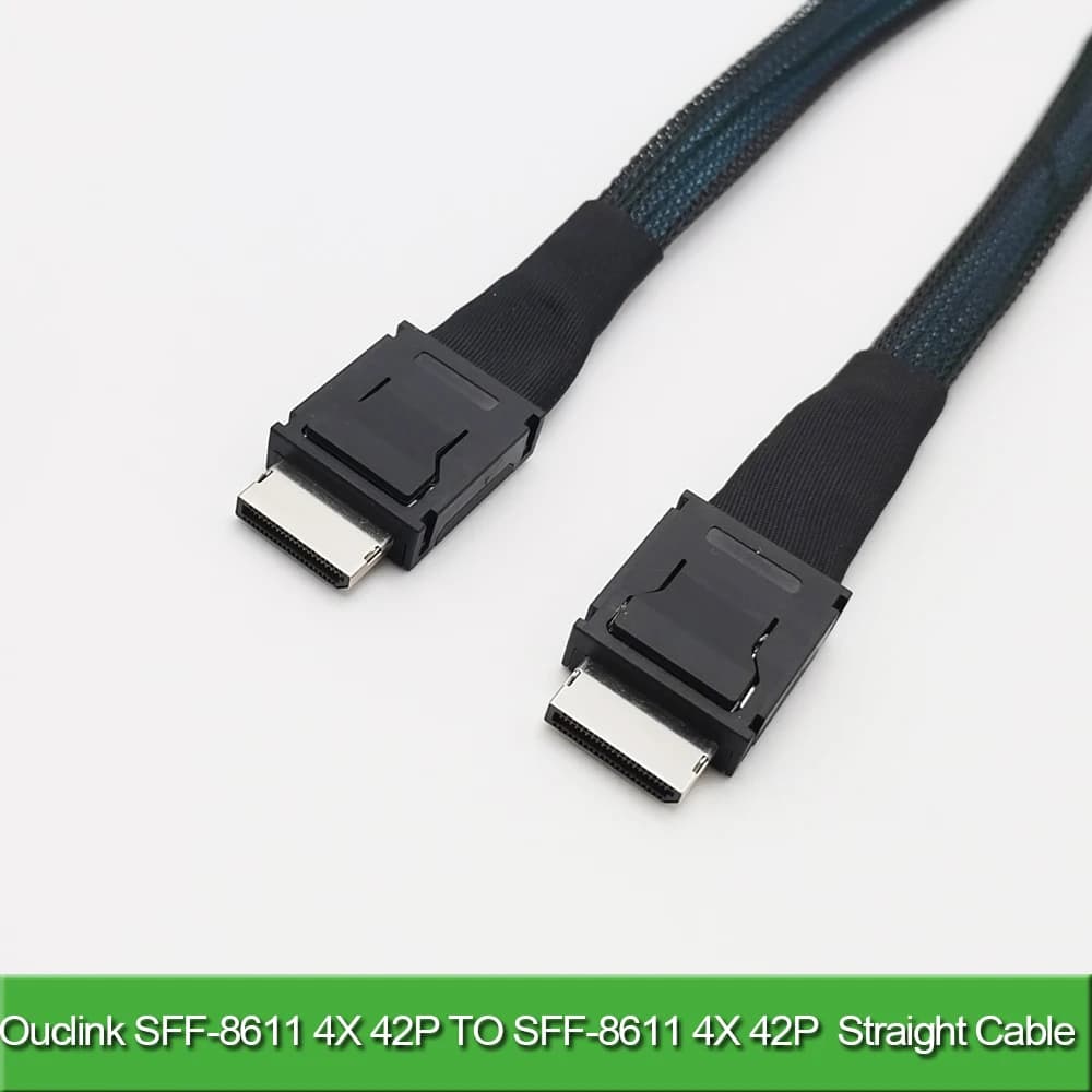 SFF-8611 4X 42P d'Oculink au câble de SFF-8611 4X 42P d'Oculink, SFF 8611 4I au mini câble de donnée