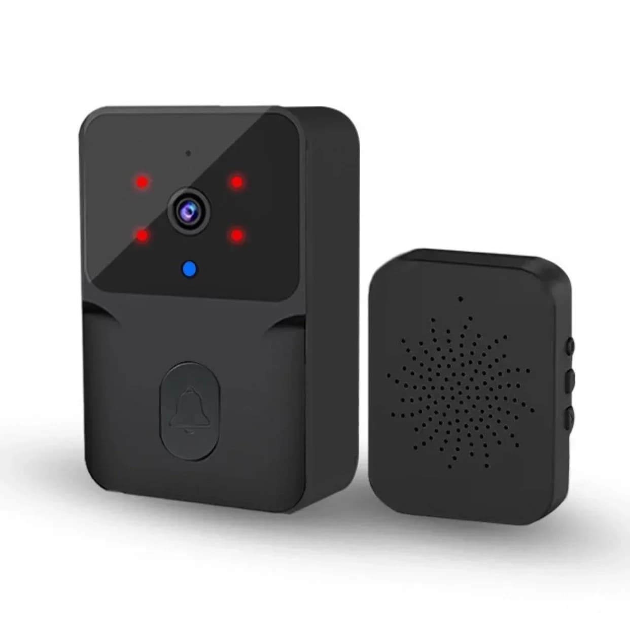 Mini sonnette vidéo WiFi sans fil avec interphone bidirectionnel, vision nocturne IR, système de sur