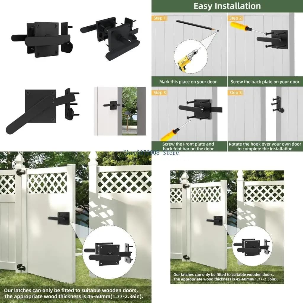 Verrouillage clôture pratique verrouillage porte à double latérale