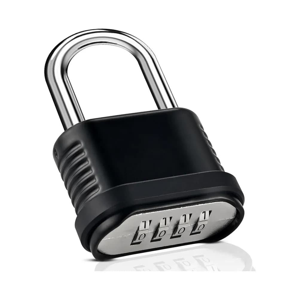 Cadenas à combinaison robuste à 4 chiffres, étanche, pour extérieur, vestiaire de gym, avec code réi