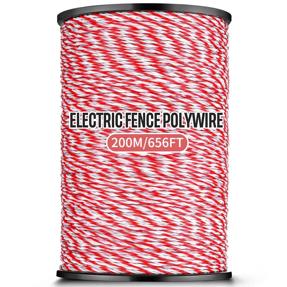 Rouleau de corde de clôture électrique en polywire, 200/500M, avec corde en Poly d'acier, pour clôtu