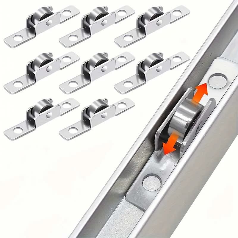 Roulettes de porte coulissante en métal durable, 6 pièces, pour armoire, grange, cuisine, salle de b