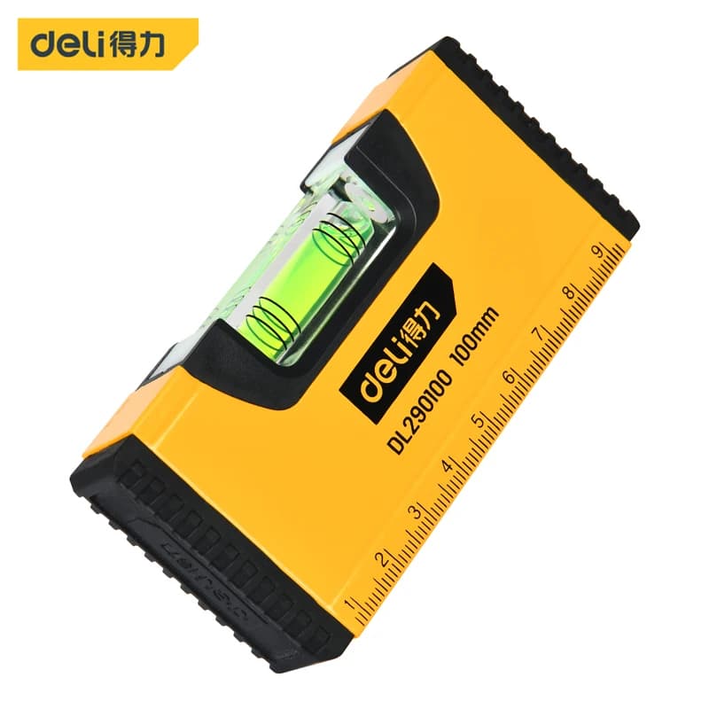 Deli – niveau de poche magnétique Portable de 100mm, Structure en aluminium de haute précision, nive