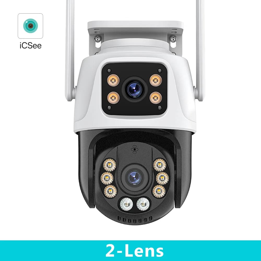 Caméra IP PTZ à trois objectifs, caméra de sécurité extérieure HD à trois écrans, WiFi, suivi automa