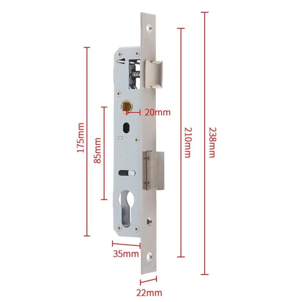 Serrure de porte universelle en aluminium 8520/8525/8530/8535, corps de serrure simple et multipoint
