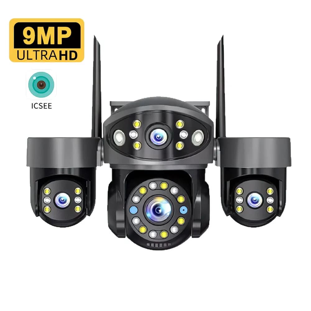 Caméra IP WIFI PTZ extérieure ANSVICAM 6K, sécurité domestique, caméra à triple objectif 15 MP, vidé