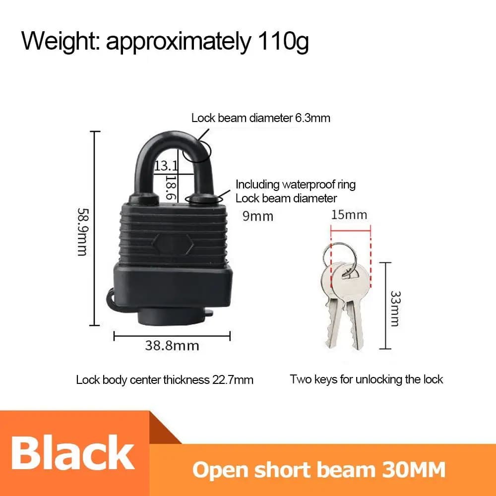 Heavy-duty Plastic Covered Padlocks Keyed Alike Rubber Waterproof Lock Gate Locks Home