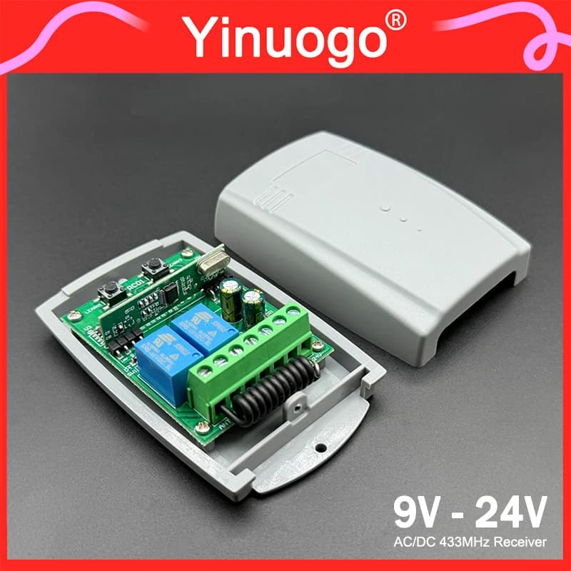 Contrôleur de récepteur de porte de garage 433,92 MHz 12 V-24 V AC/DC pour BFT NICE CAME MHOUSE DOOR