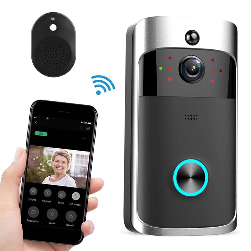 Sonnette vidéo sans fil WiFi V5, sonnette de sécurité intelligente, moniteur visuel à distance, inte