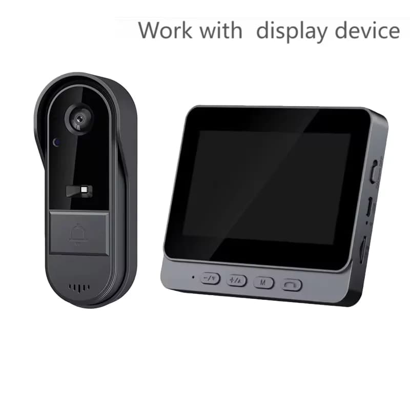 Sonnette d'interphone sans fil, Vision HD nocturne, écran IPS 4,3 pouces, étanche, caméra, vidéo de 