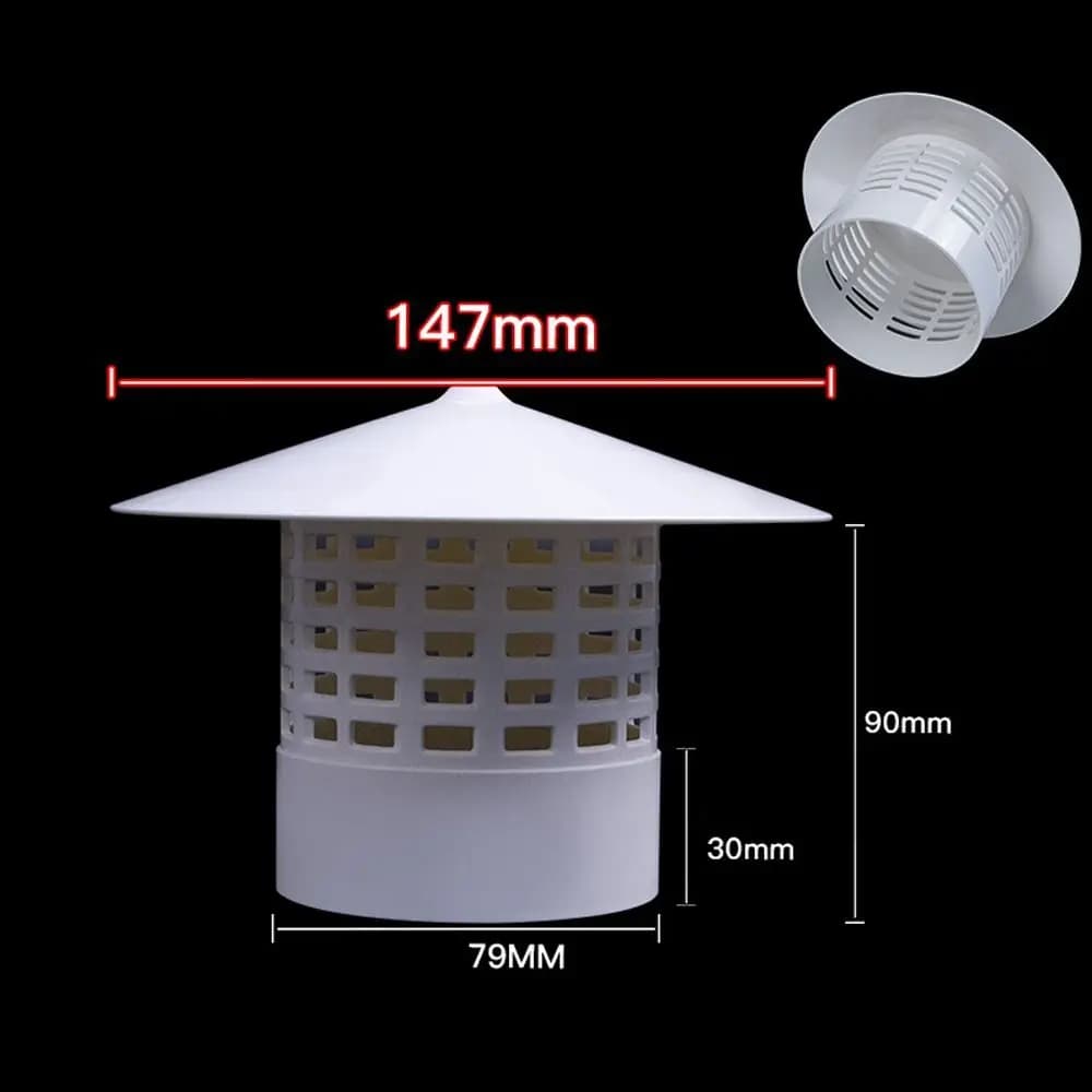 Capot de protection ventilé en PVC pour tuyau d'évacuation 75-200 mm, capot de protection pour chemi