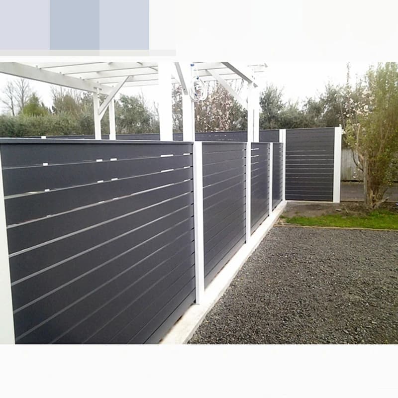 Clôture de confidentialité en aluminium pour jardin extérieur, revêtement en poudre, gris foncé, ant