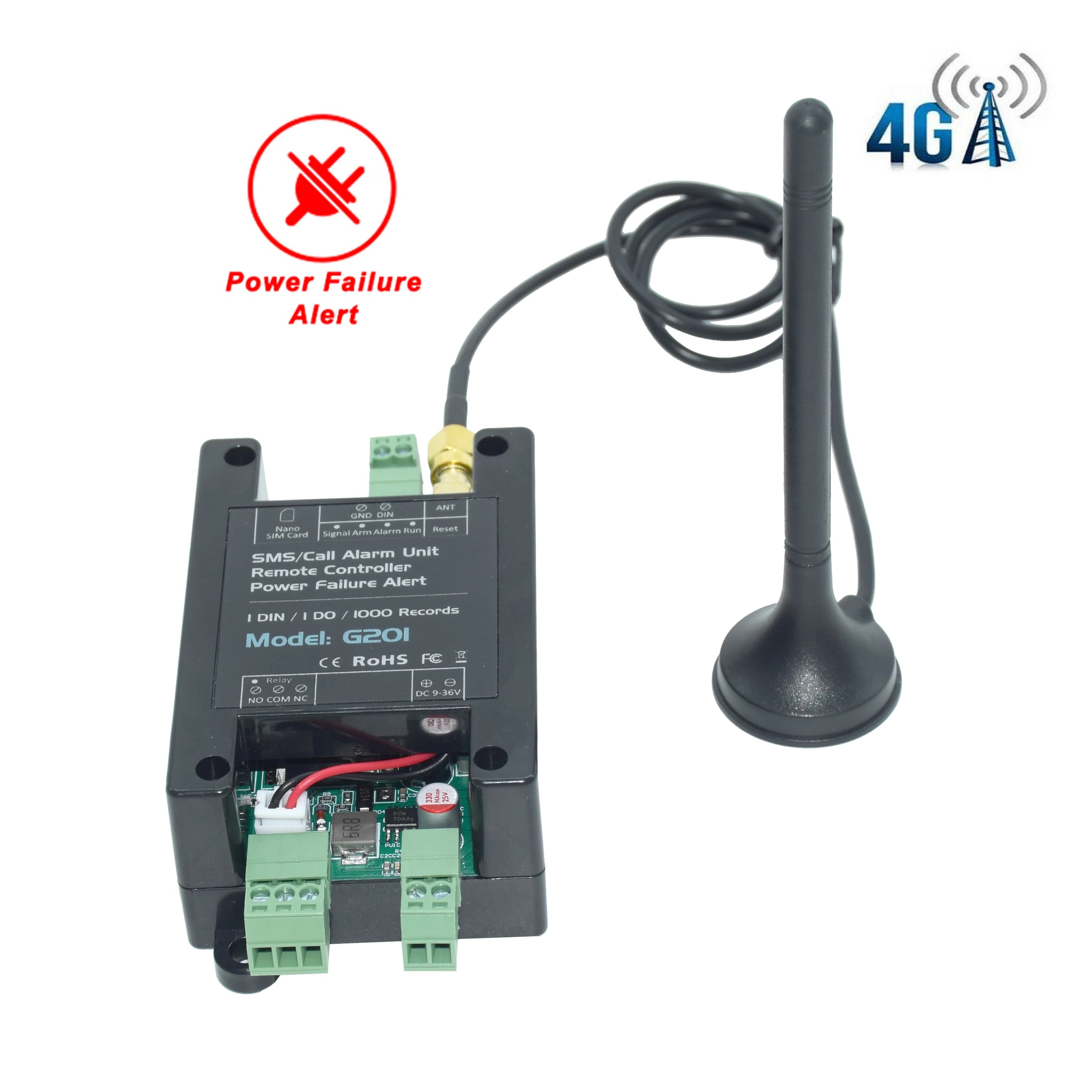Ouvre-porte intelligent GSM SMS/Appel 4G / Alarme de surveillance environnementale G201 avec télécom
