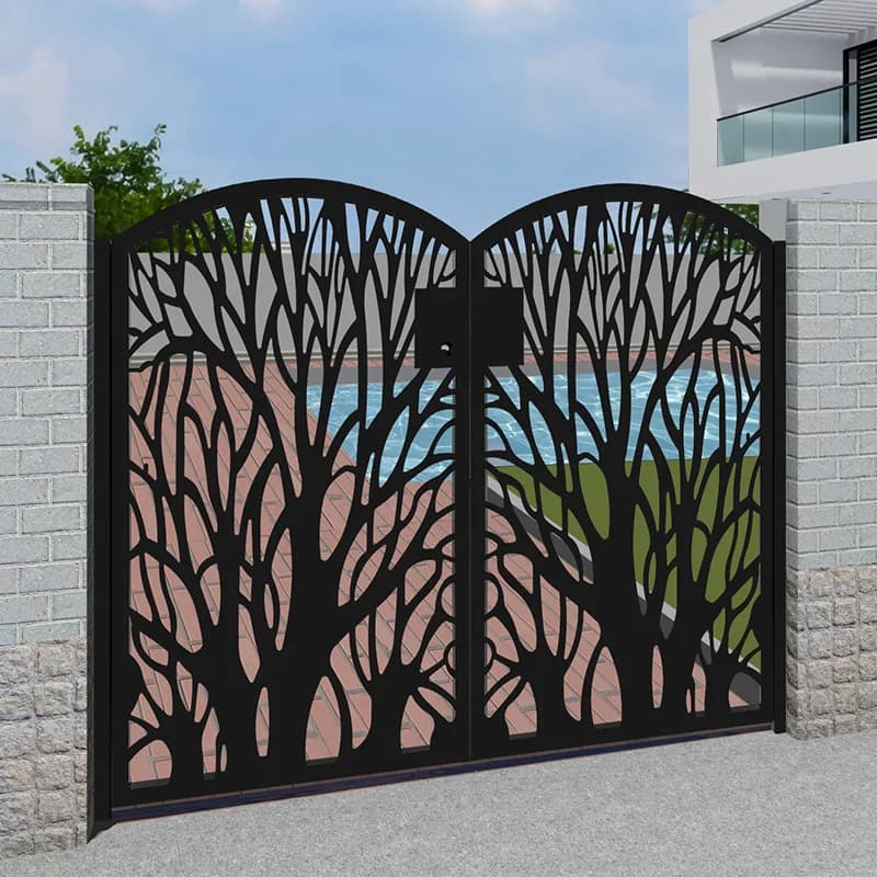 Porte en acier au zinc personnalisée de qualité supérieure, pour cour, entrée, villa, jardin, simple