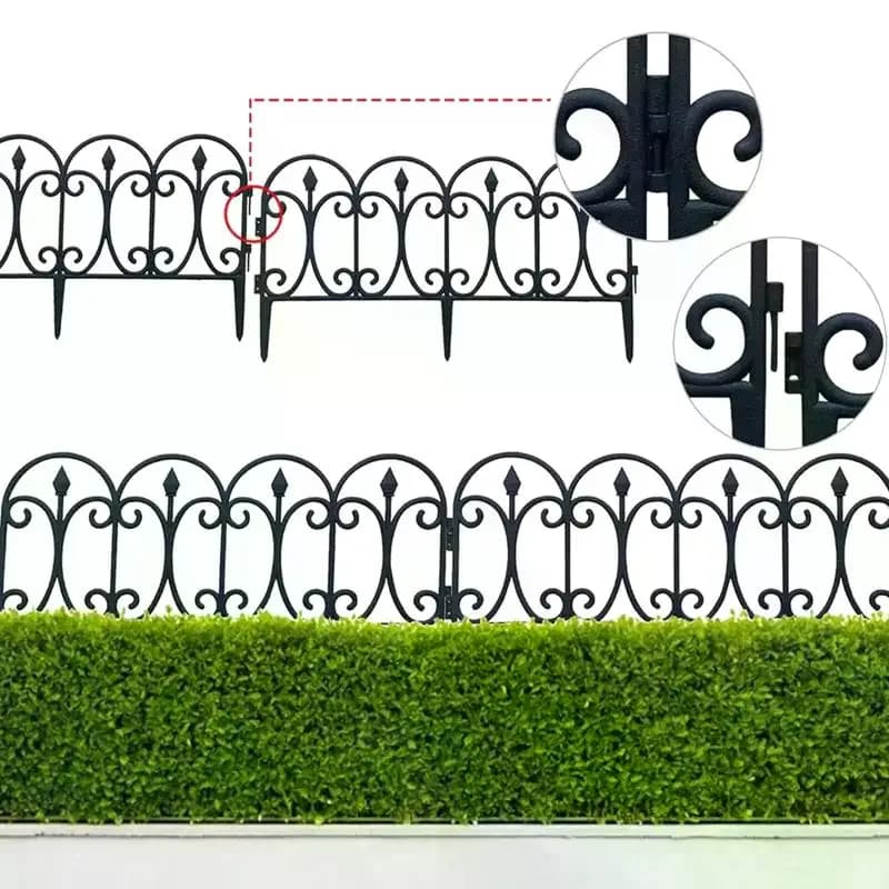 Clôture décorative de jardin, barrière extérieure antirouille en fil métallique, clôture pliante pou