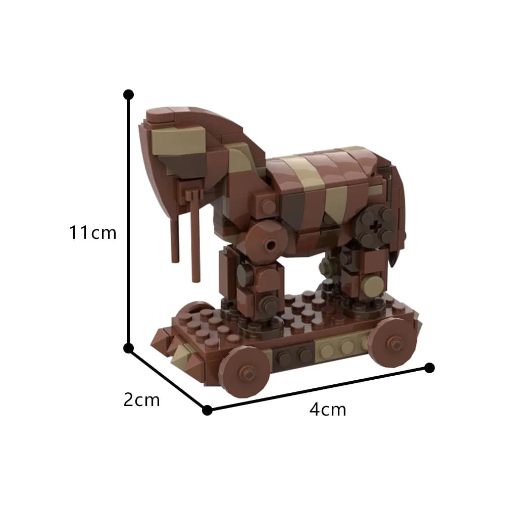 Gobricks MOC musée cheval de troie briques modèle grec Doureios hippopotames troie bois cheval const