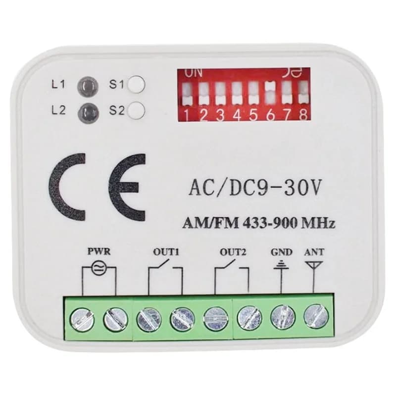 Module récepteur de porte de Garage à 2 canaux, fréquence universelle 9-30V, 300-900MHz, fonctionne 
