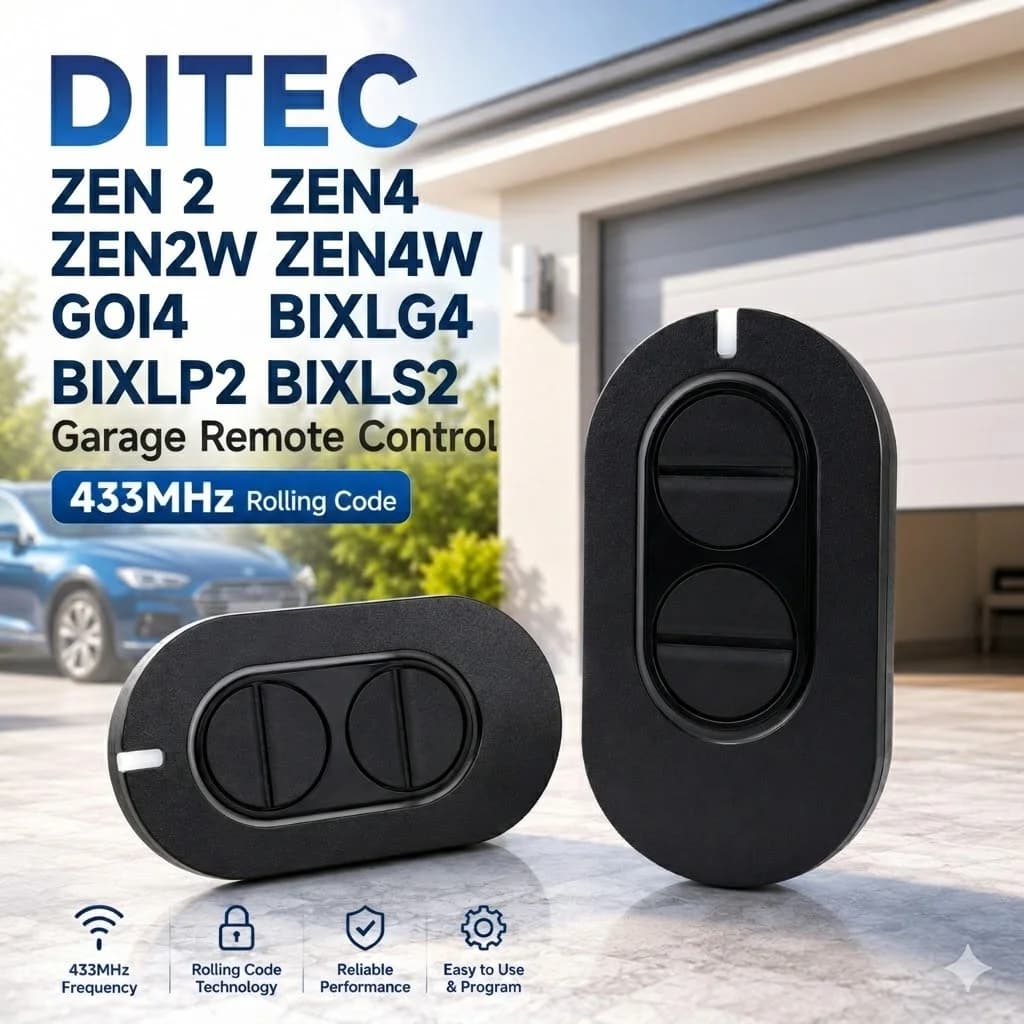 Télécommande portable DITEC ZEN 2 ZEN4 pour ouvre-porte de garage 433 MHz à code roulant