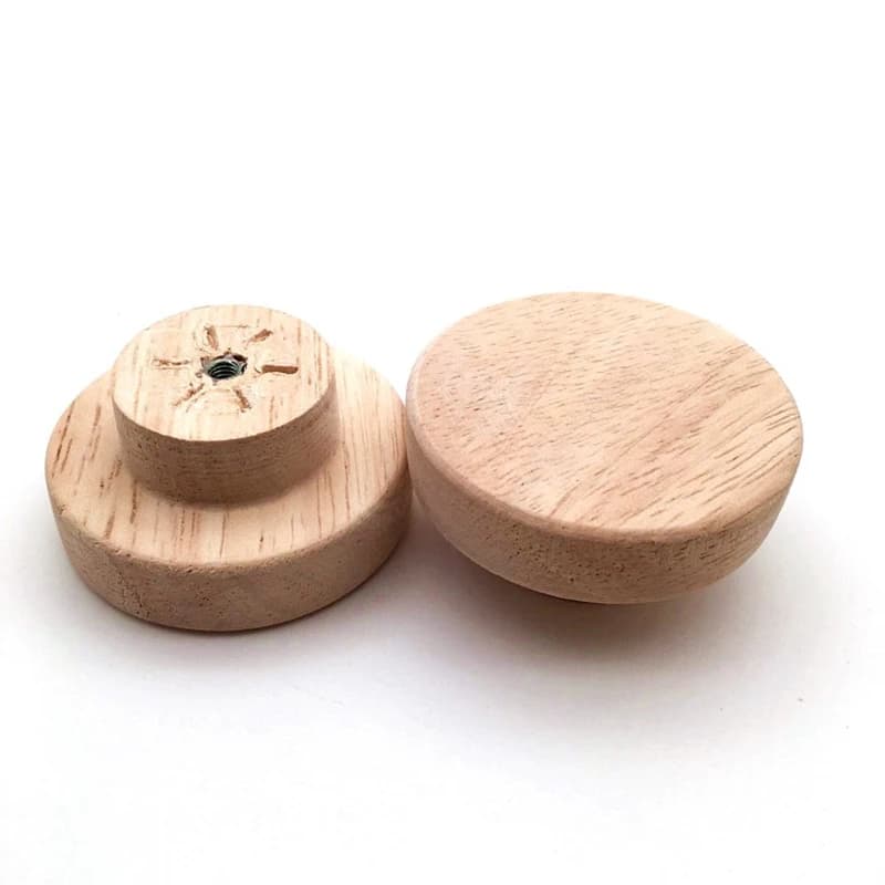 Poignée ronde en chêne Dia 30/35/40/50mm, boutons de garde-robe en bois naturel pour tiroir d'armoire, quincaillerie de meubles