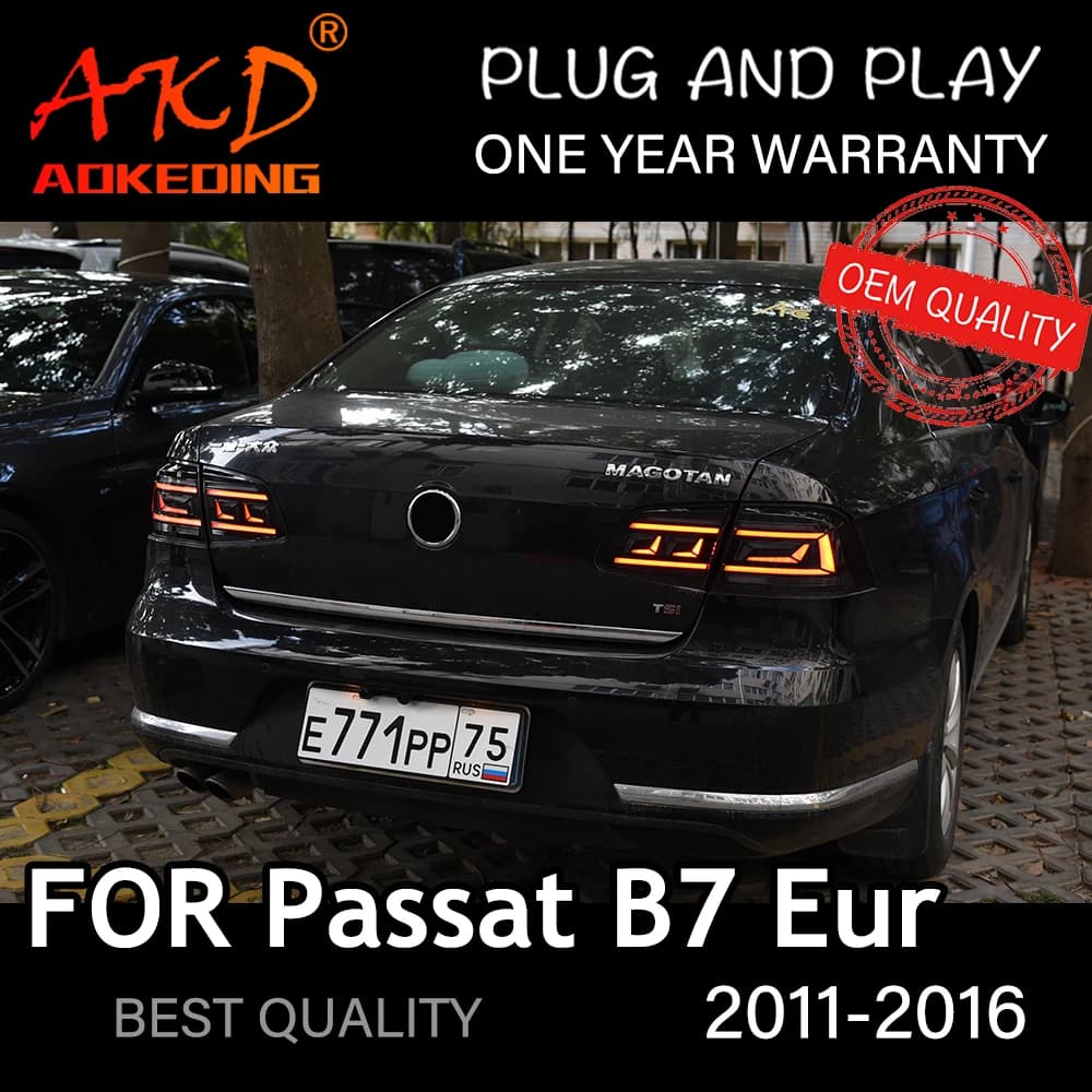 Enquêter arrière LED pour VW Passat B7 Eur, feu arrière, feu arrière, accessoires de voiture, 2012-2016