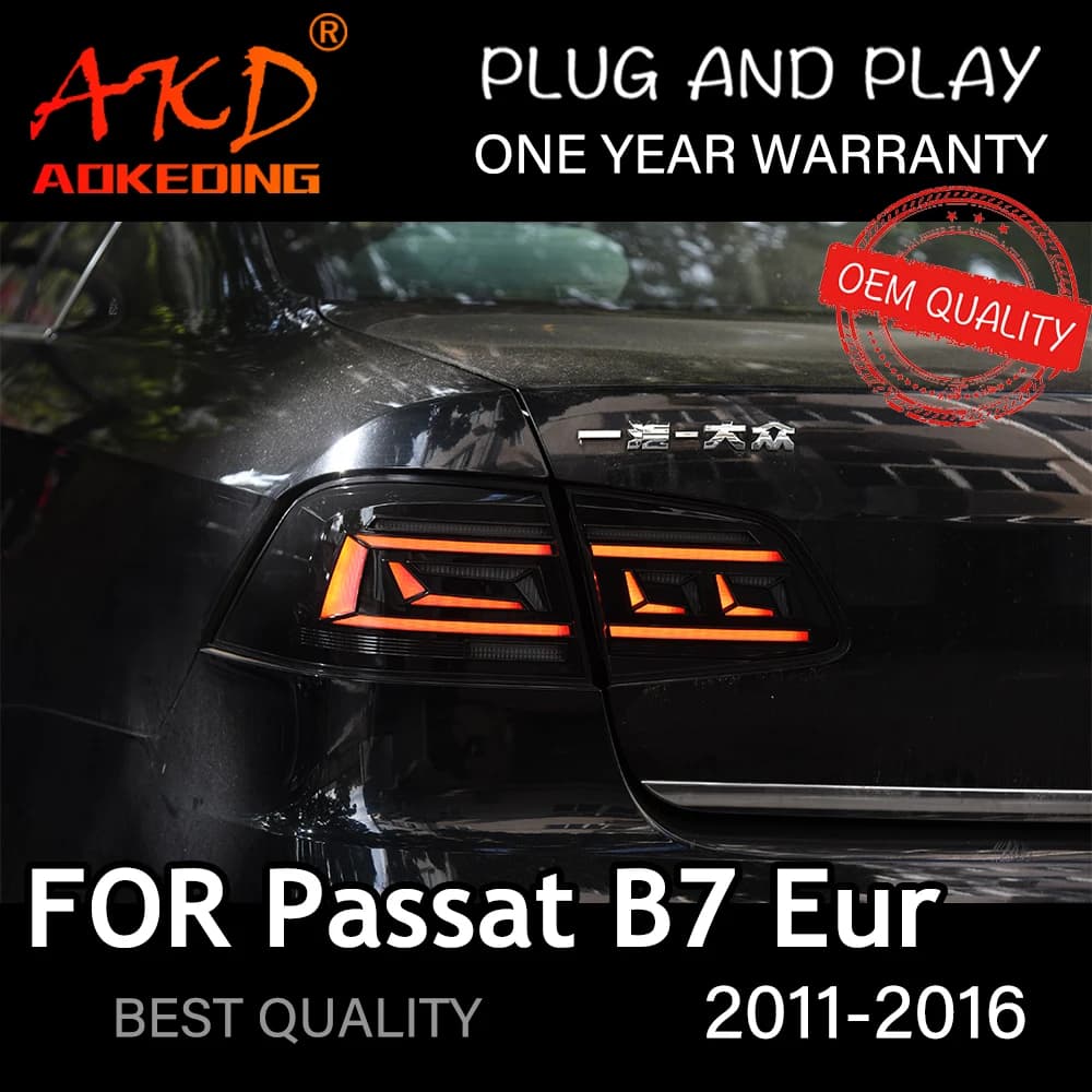 Enquêter arrière LED pour VW Passat B7 Eur, feu arrière, feu arrière, accessoires de voiture, 2012-2016
