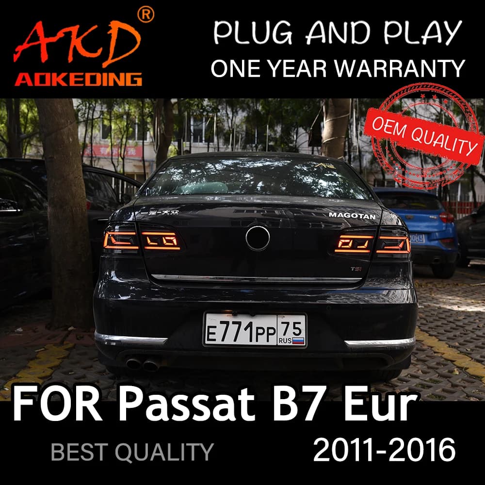 Enquêter arrière LED pour VW Passat B7 Eur, feu arrière, feu arrière, accessoires de voiture, 2012-2016
