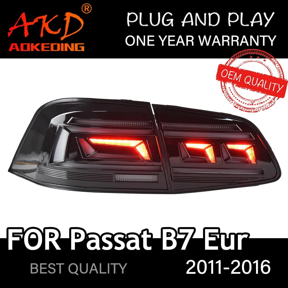 Enquêter arrière LED pour VW Passat B7 Eur, feu arrière, feu arrière, accessoires de voiture, 2012-2016