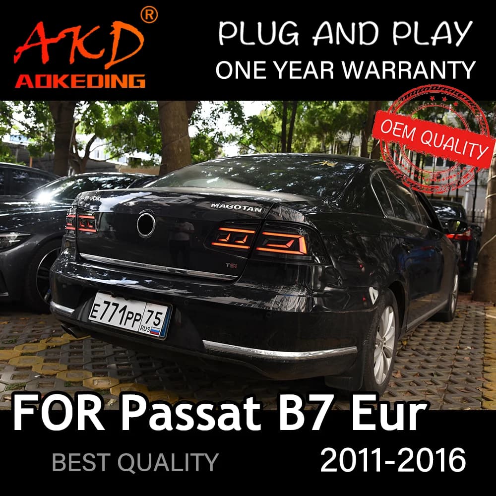 Enquêter arrière LED pour VW Passat B7 Eur, feu arrière, feu arrière, accessoires de voiture, 2012-2016