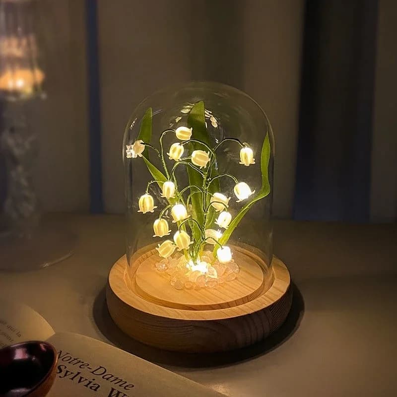 Nouveauté éclairage fleurs artificielles bricolage à la main muguet brillant veilleuse pour chambre décorative cadeau d'anniversaire