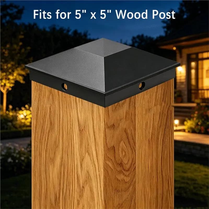 8PCS Capuchons de poteau de clôture de 5 pouces avec 16 vis et installation facile